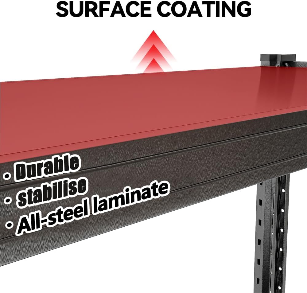 4200LBS Metal Garage Shelving, Strong Load Bearing Heavy Duty Shelves, Industrial Steel Shelves, 5 Tier Adjustable Large Shelf Unit, Multifunctional Storage Rack, 67" W×63" H×19.6" D, Black