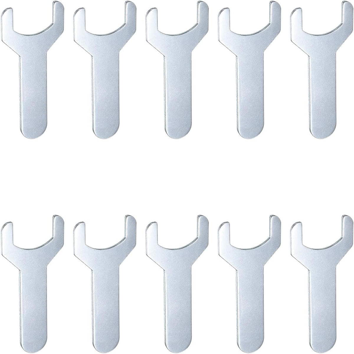 HARFINGTON 10pcs Small Wrench 22x70x2mm Metric U-Shaped Single Open Ended Spanner Super Thin Flat Head Galvanizing Wrench for Automotive Repair Furniture Assembly