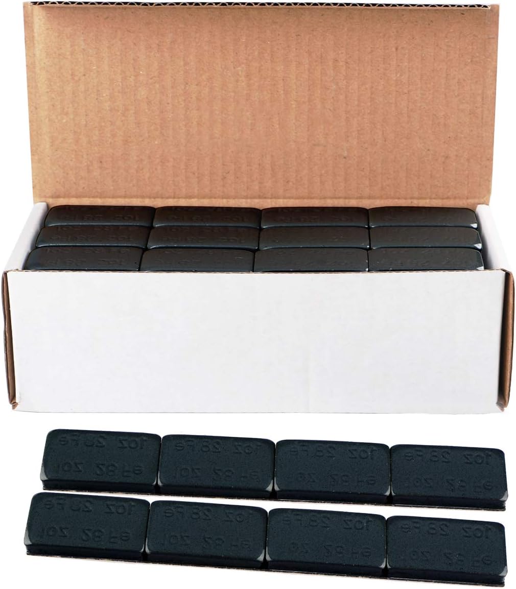 1oz Adhesive Wheel Weights, 1 oz Black Stick on Wheel Weights,A Box of 18 Strip, 4 Segments one Piece (72 Oz Pack)