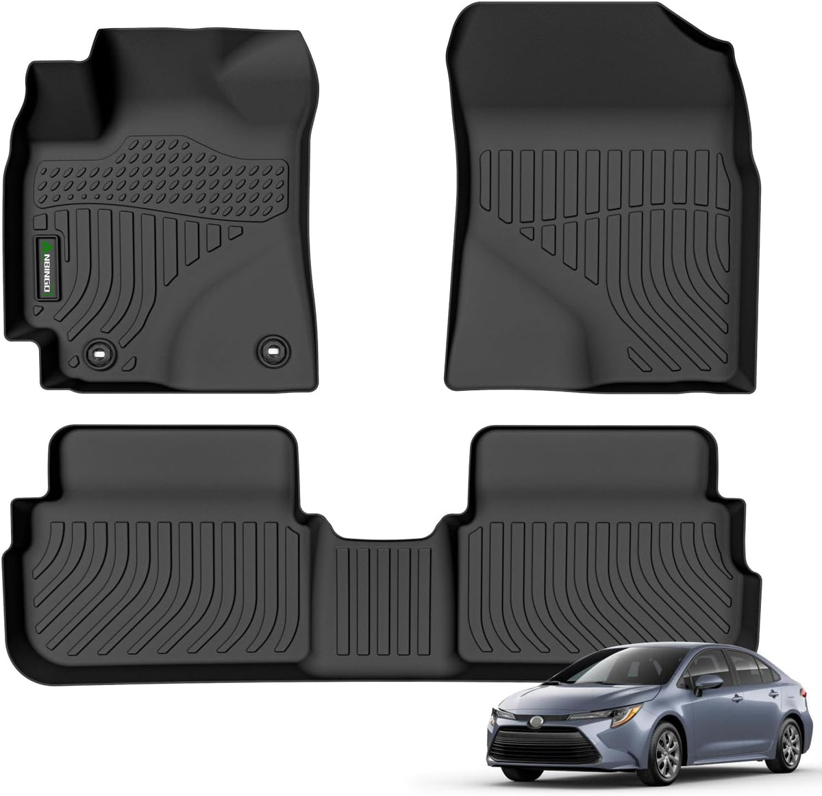 ANBINGO®-Floor Mats for Toyota Corolla 2008-2013, Corolla All Weather Car Mat, Corolla Floor Liner, TPE Rubber Liners for Corolla Accessories