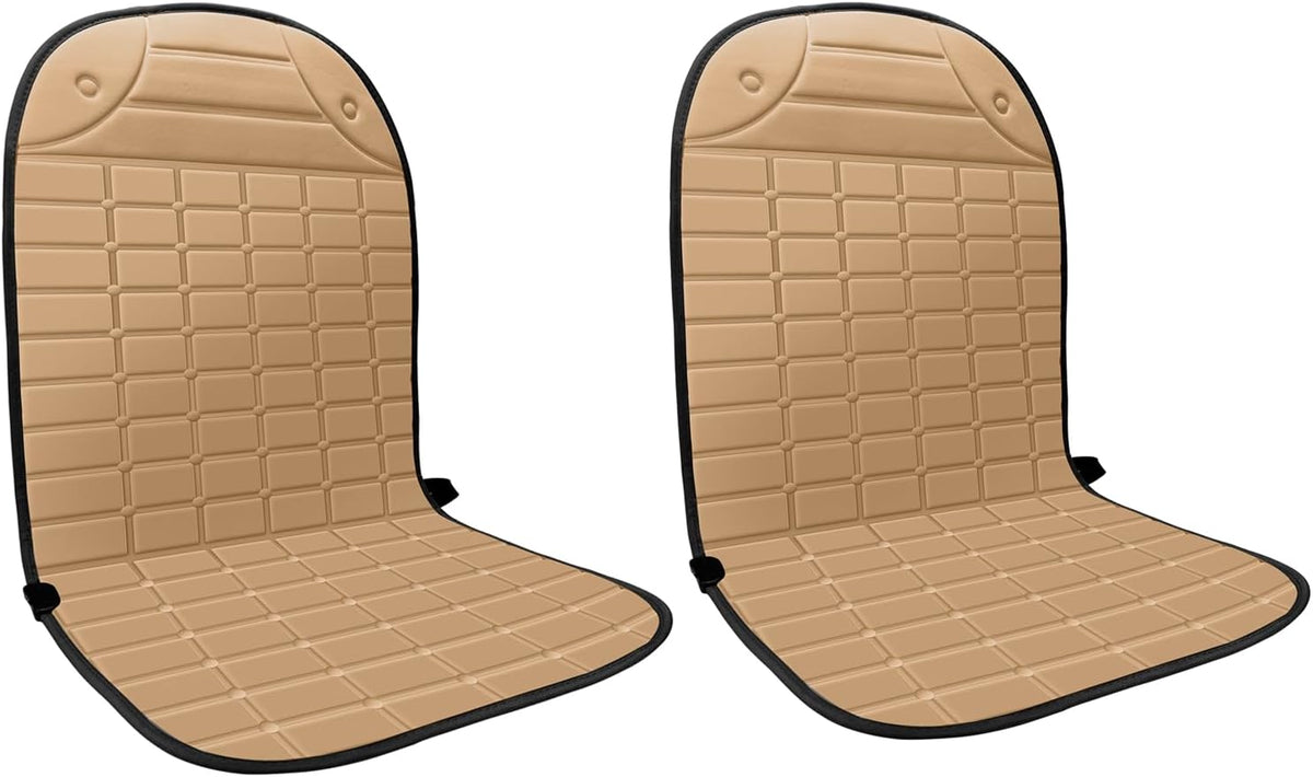 2 Pack Winter Seat Cushion - Portable Comfortable Fiber Seat Cover with Adjustable Buckle for Full Back and Seat (Khaki)
