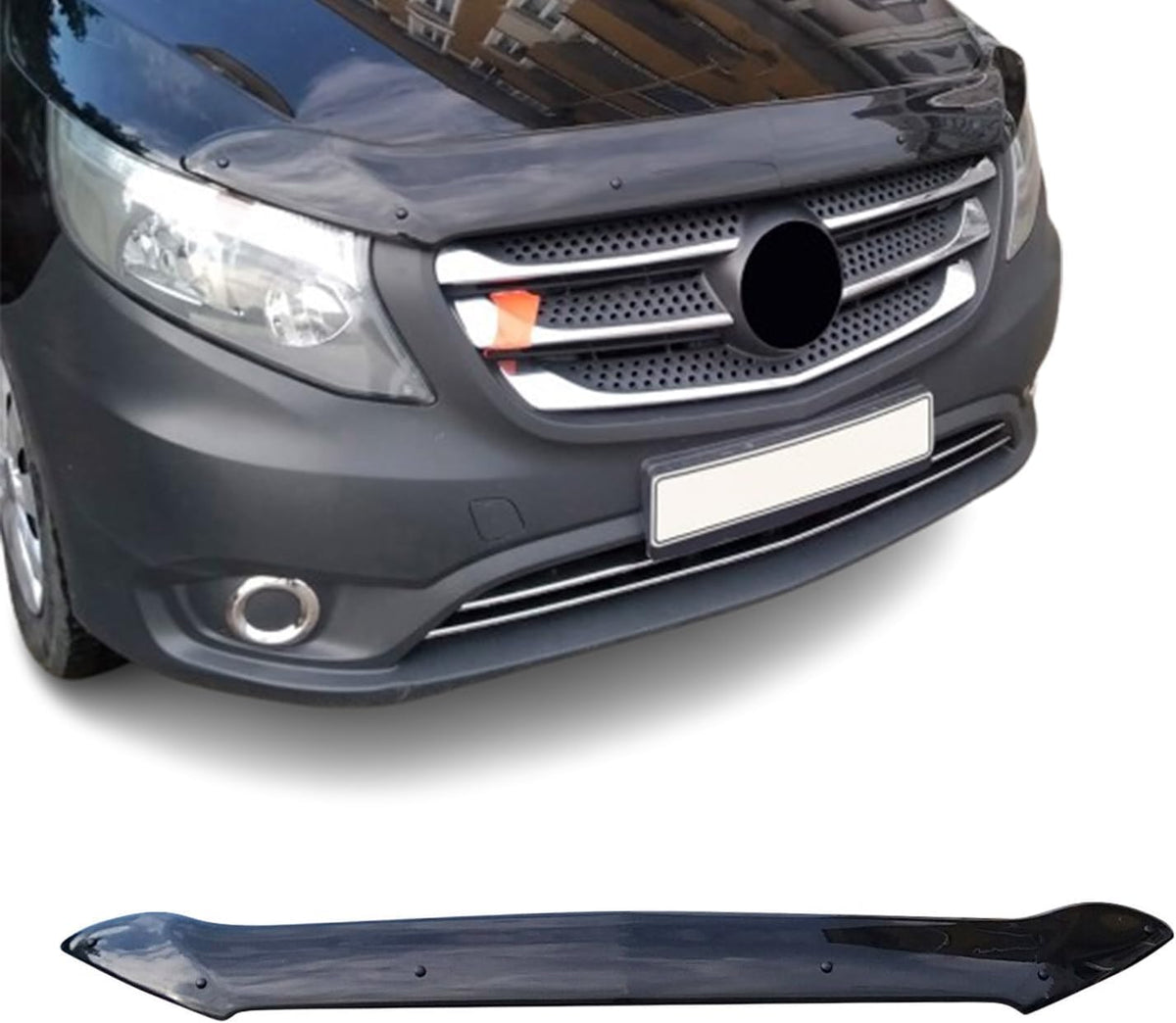 OMAC Front Bug Shield Hood Deflector for Mercedes Metris 2016-2024 Acrylic Smoke