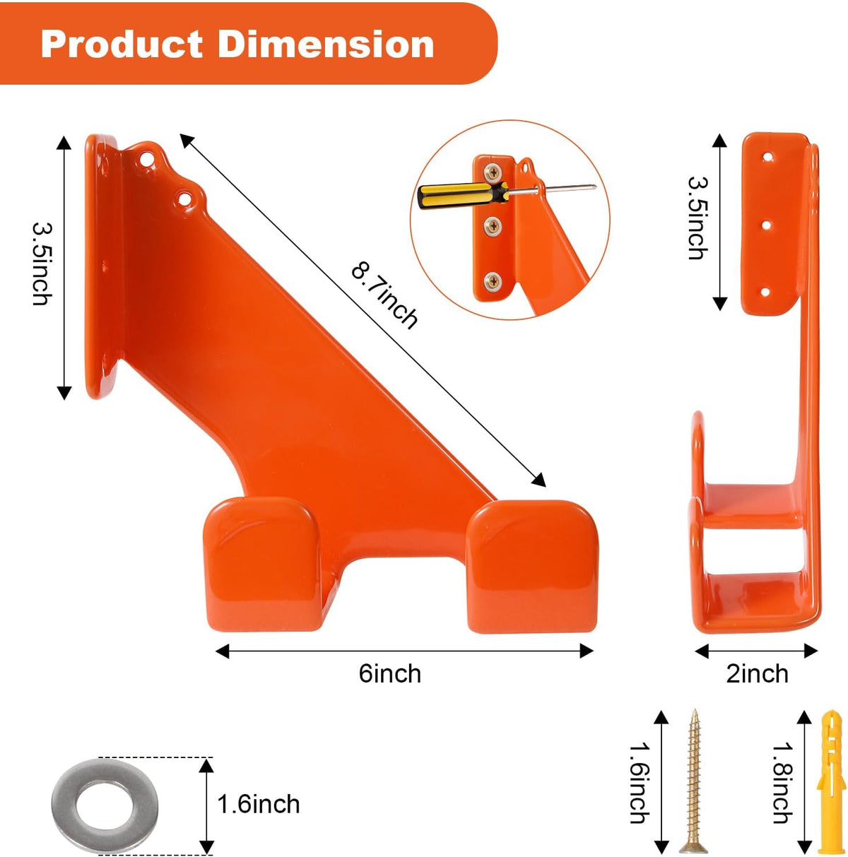 Chainsaw Hanger,1 Pack Durable Chainsaw Holder, Heavy Duty Wall Mount Hanger, Chainsaw Storage Rack for Garage & Shed, Anti-Scratch Organizer for Garage Organization