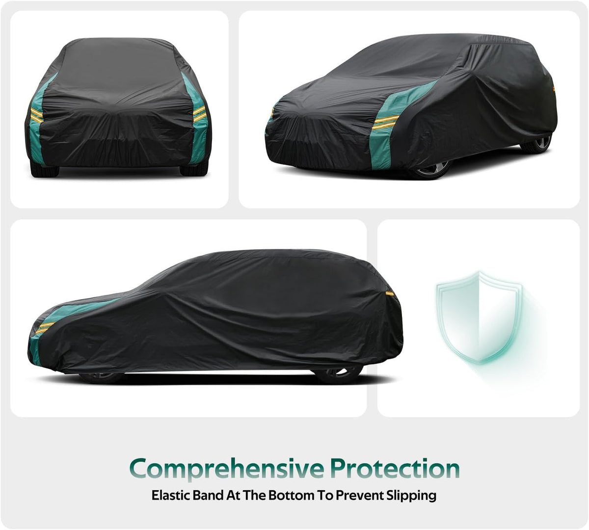 Hatchback Car Cover Waterproof All Weather for Automobiles, Universal Fit for Honda Fit, Ford Focus, Subaru Impreza, Toyota Matrix, VW Golf. Rain Winter Sun Protection. (Length: 164"-178")