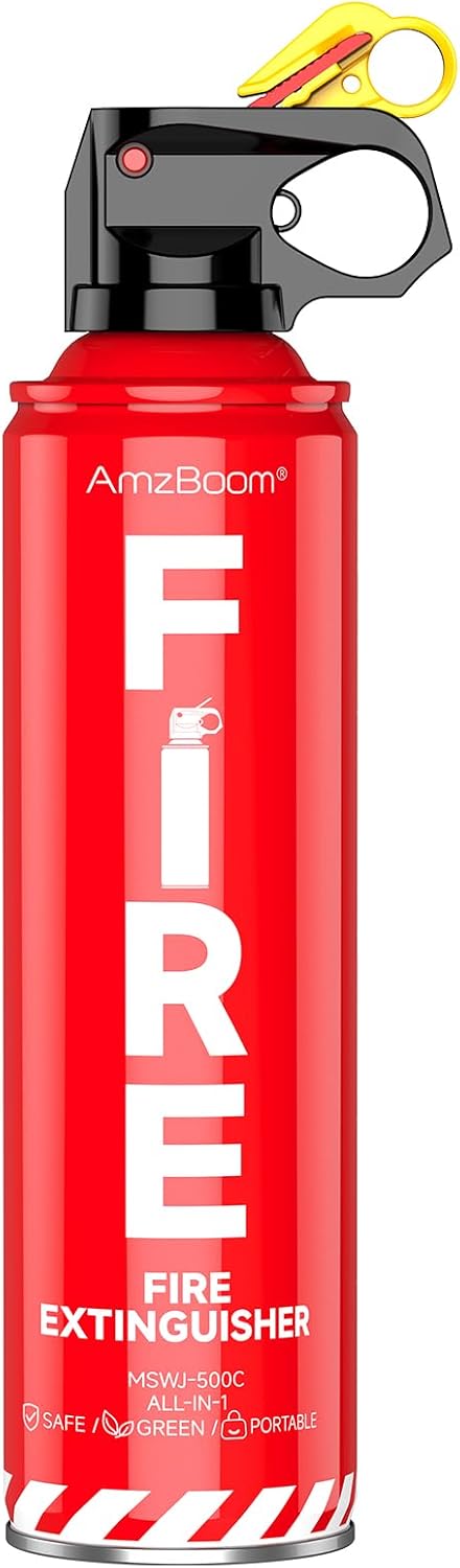 Fire Extinguisher for Home 1Pack, Kitchen, Car, and Grill,Ompact Water-Based A, B, C, K Extinguisher with 6-Year Warranty and Easy Storage.