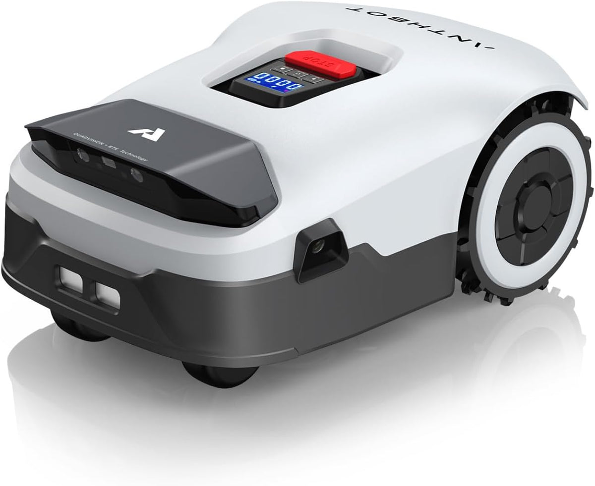 Robot Lawn Mower NO Wire - 0.9 Acre, Full Band RTK+4-Eye Vision Robotic Lawnmower, Automatic Mapping, 30 Multi-Zone Management, Accurate Obstacle Avoidance, Intelligent Anti-Theft, APP Control