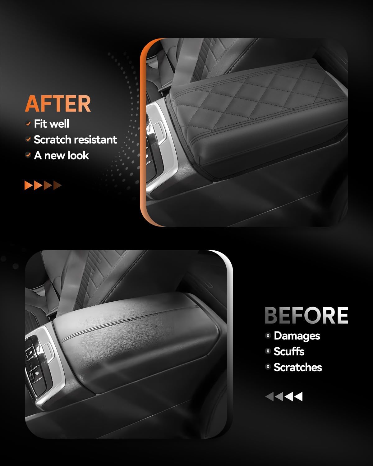CDEFG for 2022-2025 Hyundai Santa Cruz Center Console Cover Armrest Box Cover for Santa Cruz Pickup (SE, SEL, SEL Activity, XRT, Limited) 2022 2023 2024 2025 Accessories Console Arm Rest Protector