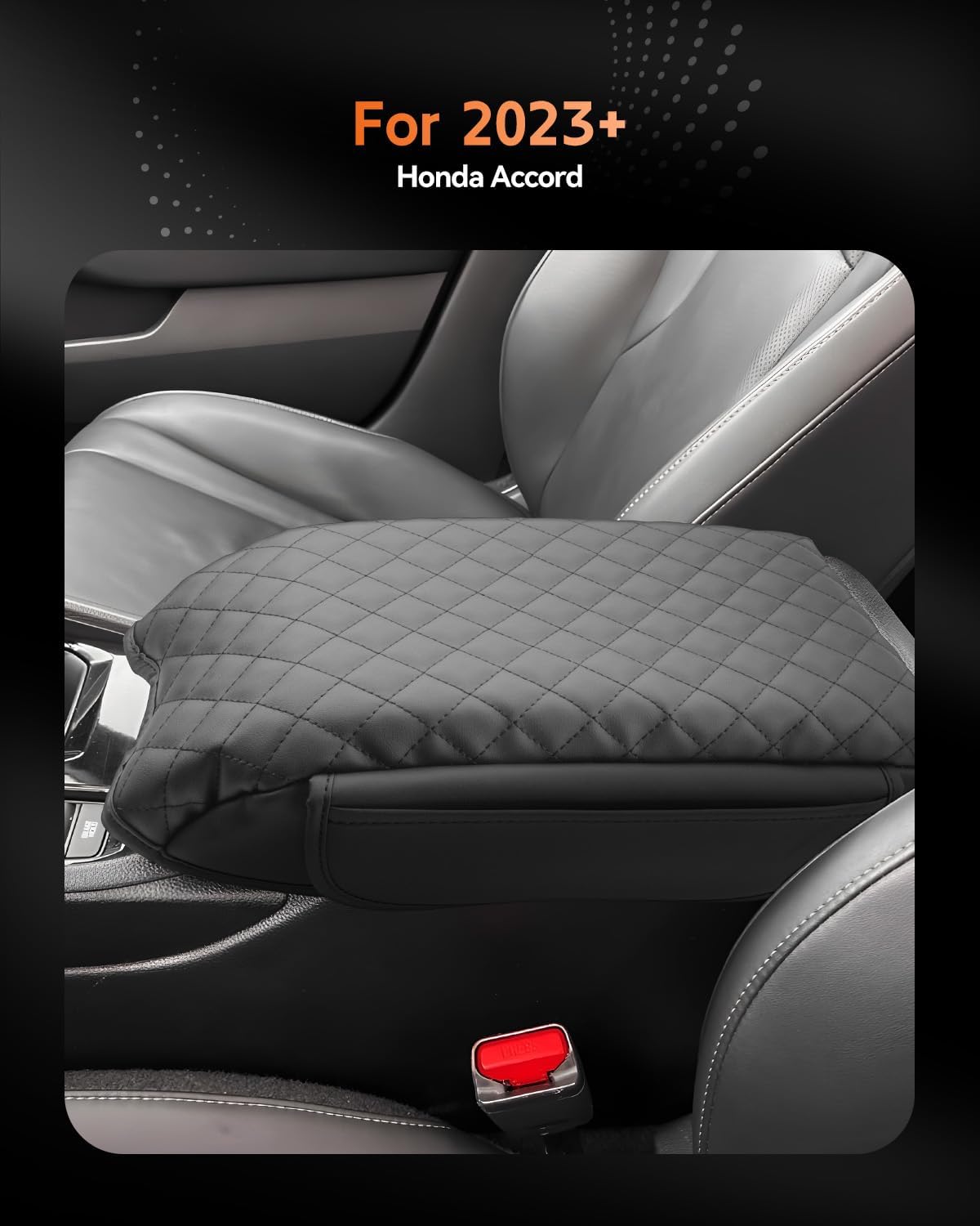 CDEFG for Honda Accord 2023-2025 Center Console Cover Armrest Box Cover for Accord (LX,SE) 2023 2024 2025 Accessories Console Arm Rest Protector 2 Side Pocket