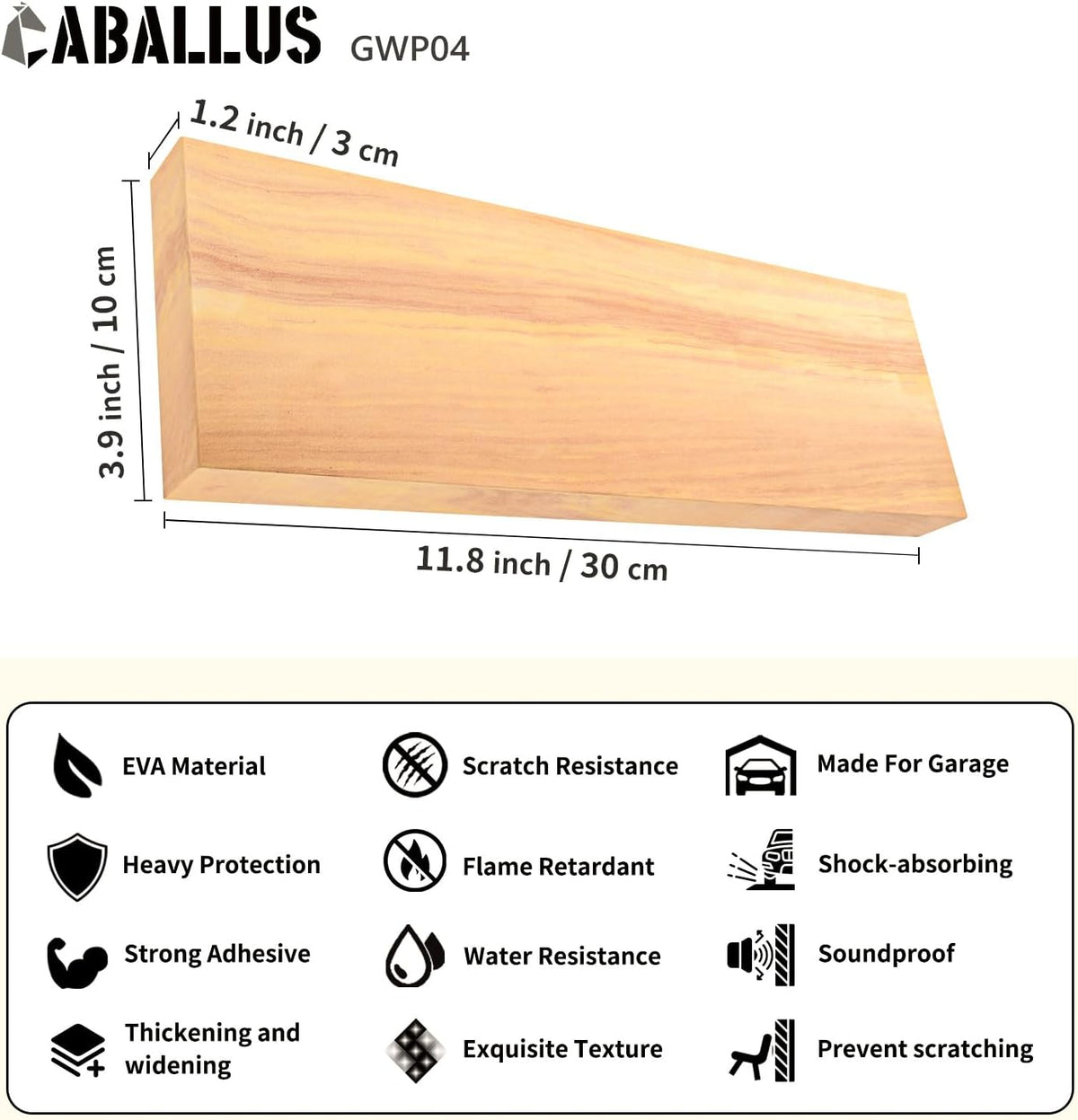 GWP04 Wood Grain Garage Wall Protector Car Door Protectors, Garage Accessories, Parking Stopper for Garage, Tool-Free, Designed in Germany (6-Pack)