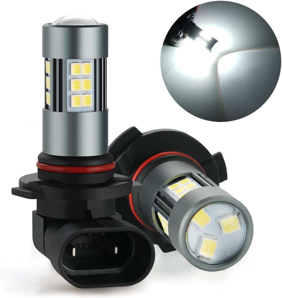 H10 LED Bulbs, 9145 9140 Fog Light 6500K Cool White, Pack of 2