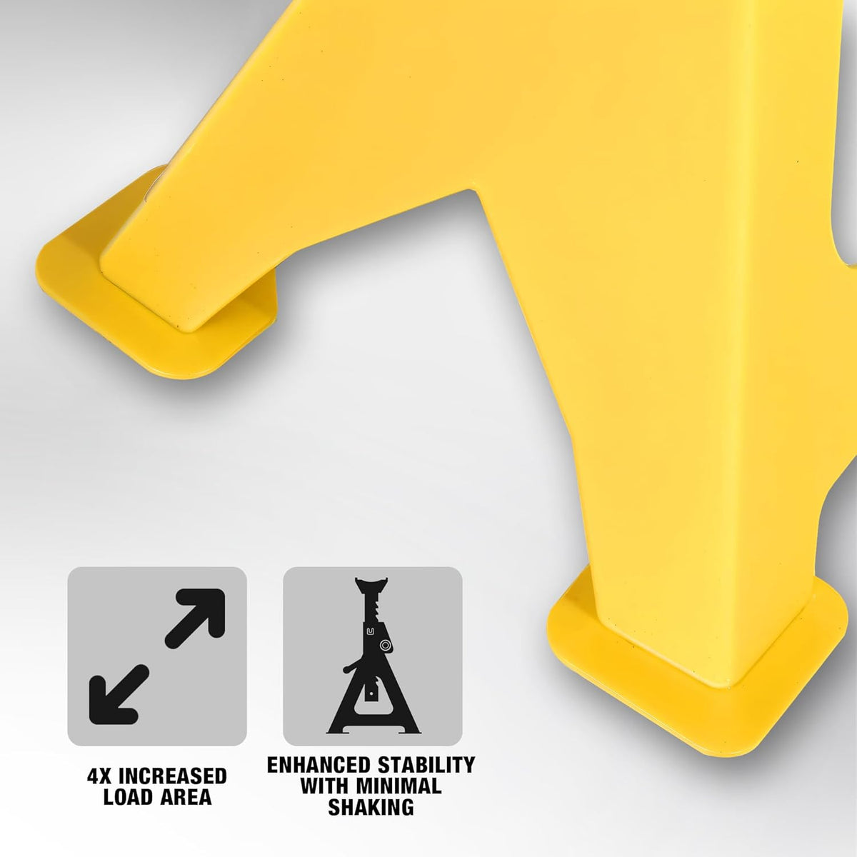 YELLOW JACKET Jack Stands 6 Ton with Double Locking and Large Foot Base for Lifting SUVS, Heavy Duty Steel, 13000 lb Capacity, 1 Pair, Yellow