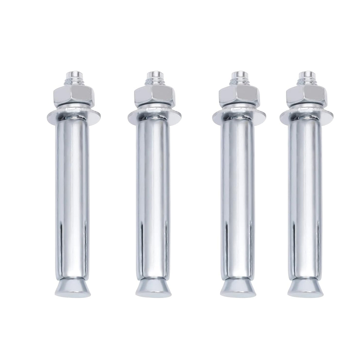 Safety Bollard Post 60'' Height Bollard Post Yellow Steel Pipe Parking Barrier with 4 Anchor Bolts for Driveway Traffic Control, Garage & Parking Lot (1, 60'' H x 4.5'' D)