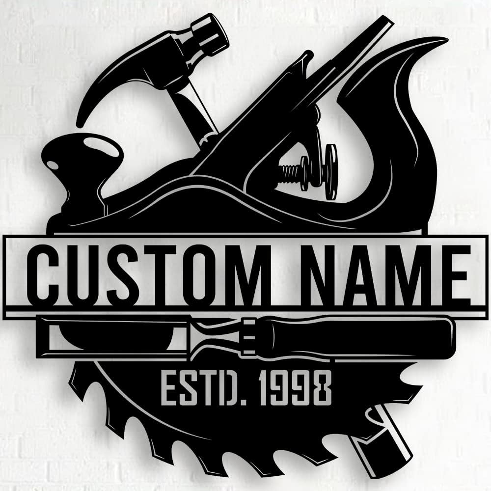 Personalized Dad's Garage Metal Sign - Papa's Workshop Sign for Dad Mechanic - Custom Name for Men, Boyfriend, Fathers Day