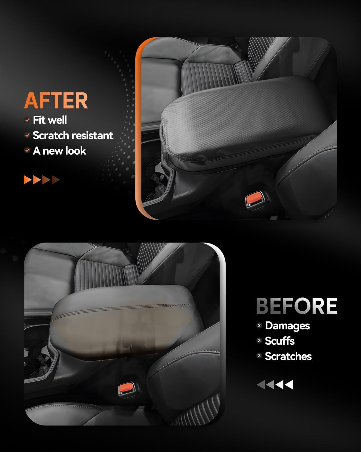 CDEFG for Toyota RAV4 2019-2025 Center Console Cover Armrest Box Cover for RAV4 (LE, XLE, XLE Premium, Limited) 2020 2021 2022 2023 2024 2025 Accessories Arm Rest Protector