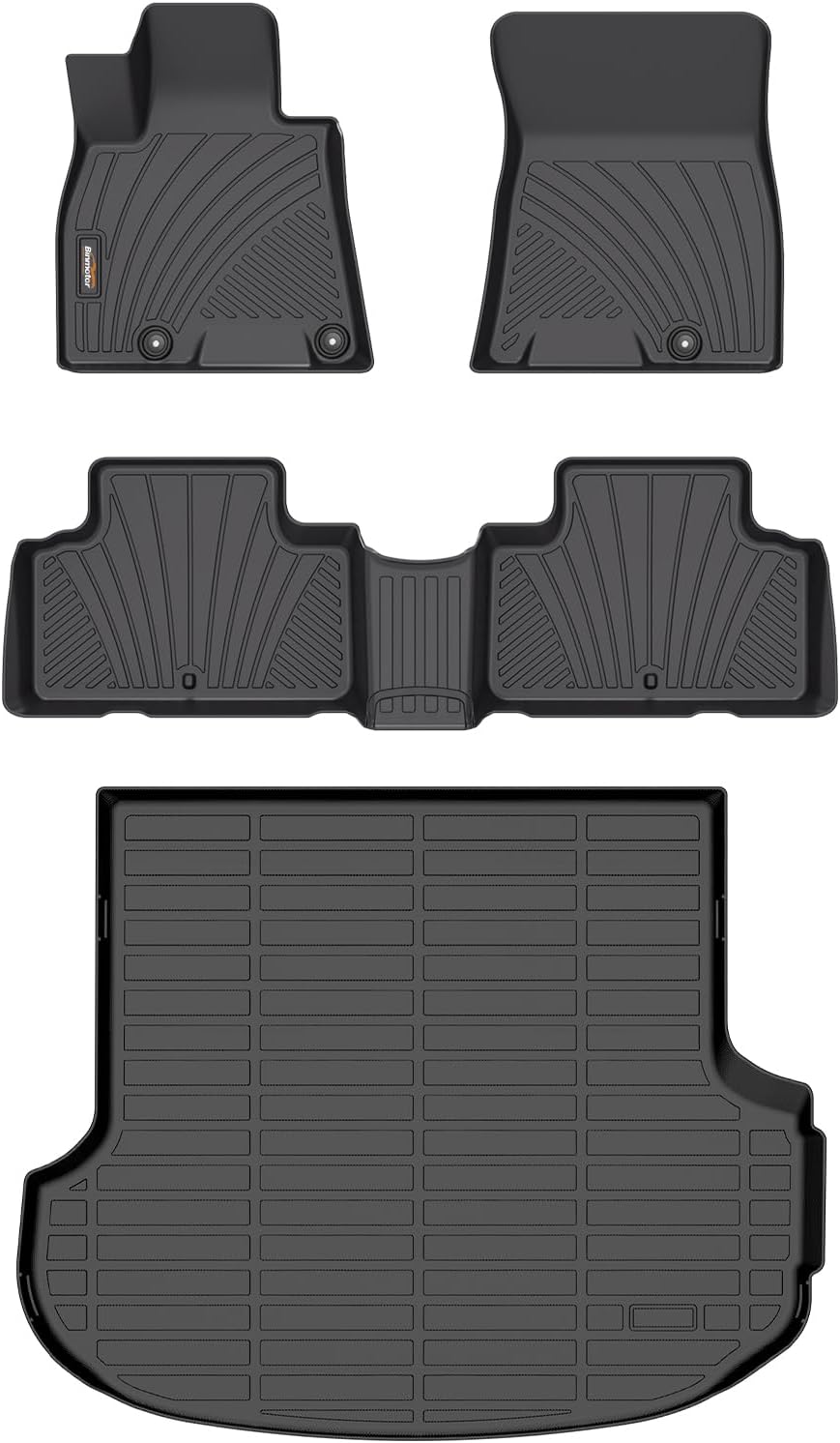 Binmotor-Floor Mats & Cargo Liner Custom for Genesis GV80 5-Seater 2021-2025, 1st & 2nd Row & Cargo Mat Full Set, Heavy Duty Car Floor Liners for Genesis GV80 Accessories