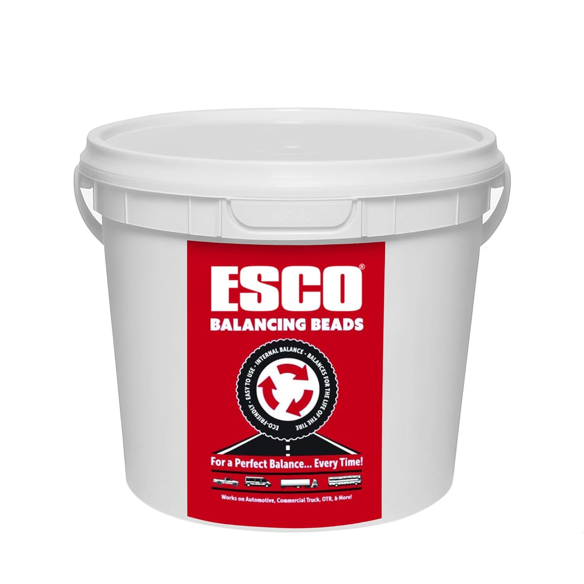 ESCO Tire Balance Beads – 17.6 lb Bulk Bucket (Model 20466C) | Reusable Ceramic Balancing Beads for Truck, RV, Motorcycle, Trailer & Car Tires | Reduces Vibration & Improves Tire Life