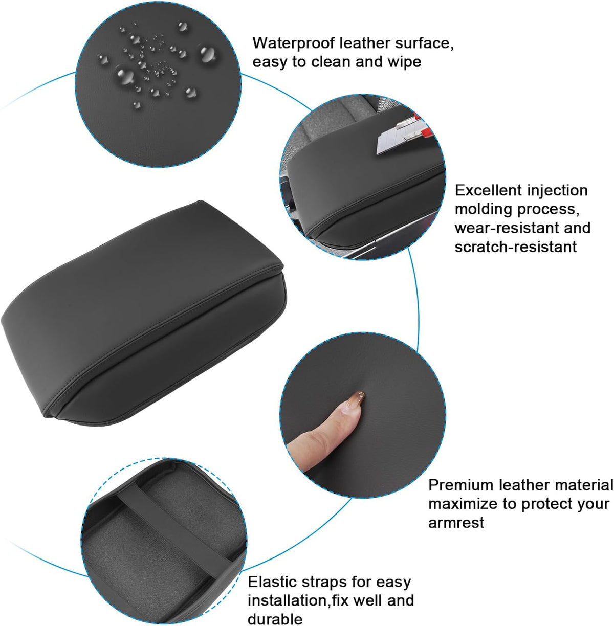 SXCY for 2024 2025 Land Cruiser Armrest Cover for Toyota Land Cruiser 2025 Center Console Cover 2024 2025 Land Cruiser Center Console Cover for 2025 Land Cruiser (Black Line (Pad))