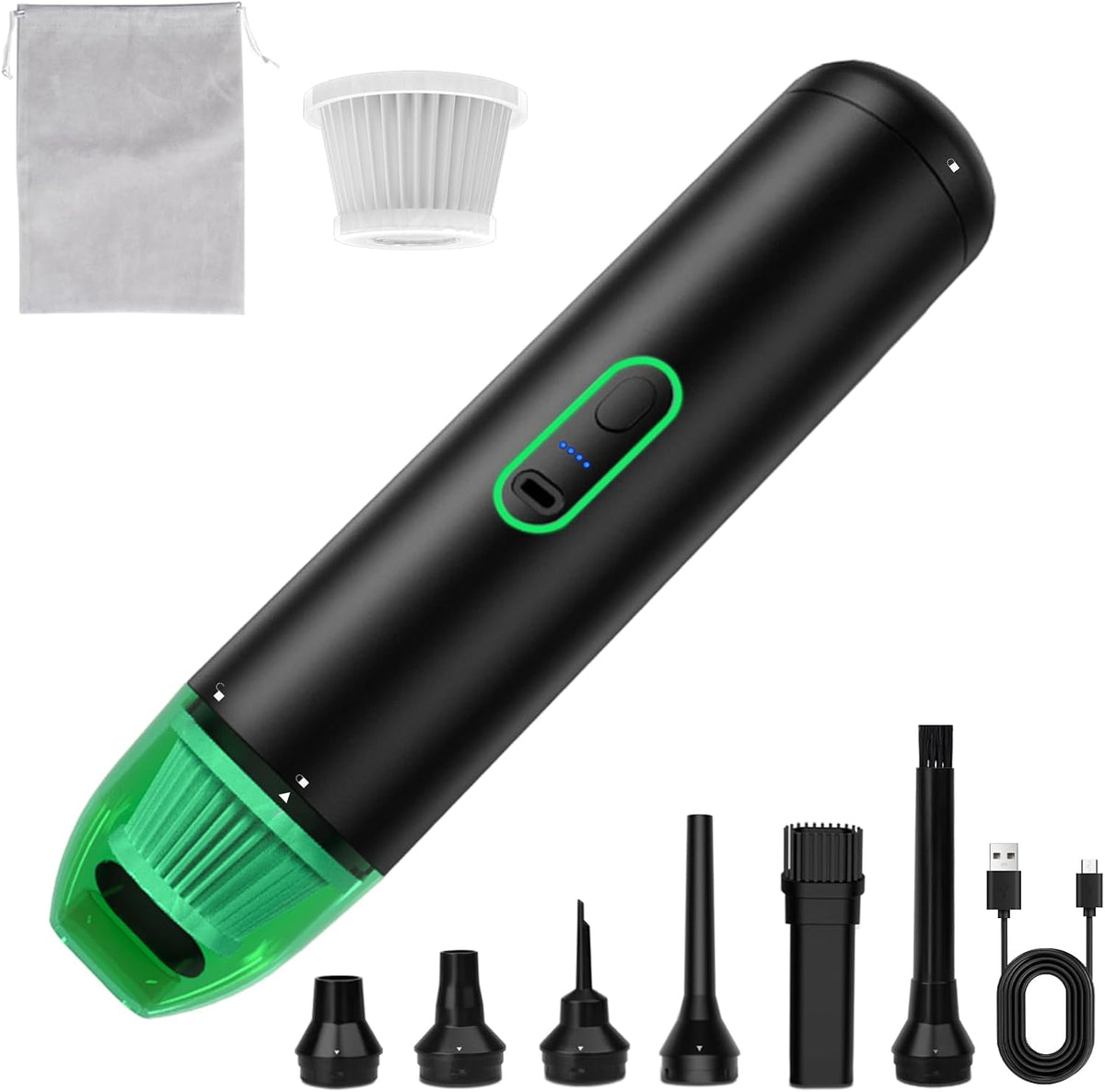 AVCNUJ Handheld Vacuum Cordless, 14000PA Strong Suction with Brushless Motor, Portable Car Vacuum Cleaner, Ultra-Lightweight 1.2lbs, 2-in-1 Dust Removal Vacuum Cleaner for Car Office Home Pet Hair