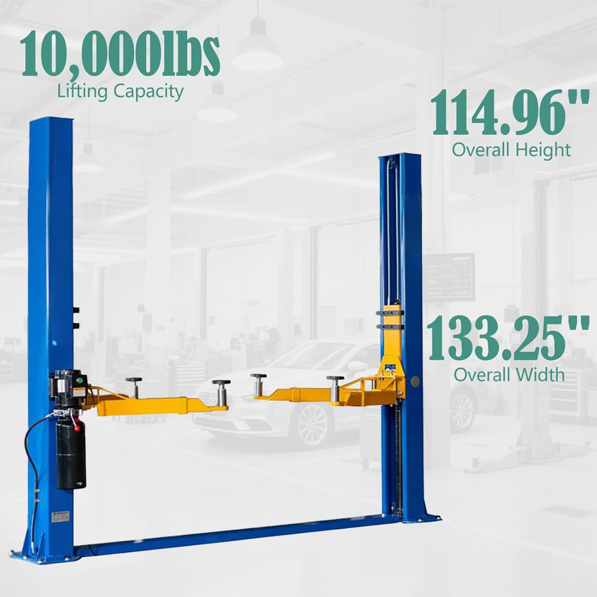 Car Lift Single/2 Post Auto Lifts, 6200/9000/10000LBS Capacity, 240V Hydraulic Truck Hoist, Heavy Duty Auto Lift with Safety Locks for Home Garage (10000LBS 2 Post, 1)
