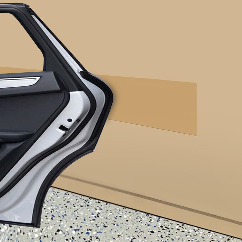 Rubber Bond Garage Wall Protectors - 6x48 Inches Strong Self-Adhesive Rubber Bumper Protectors for Garage Walls - Anti-Scratch and Waterproof Garage Wall Protector for Car Doors (Brown, 1 Pack)