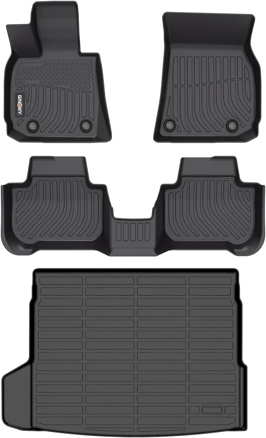 GINOWY-Floor Mats & Cargo Liner for BMW X3 2025, TPE All Weather X3 Car Floor Mats, X3 M50/30 xDrive Car Mats Non-Slip Trunk Mat Easy to Clean Floor Liners Accessories Black