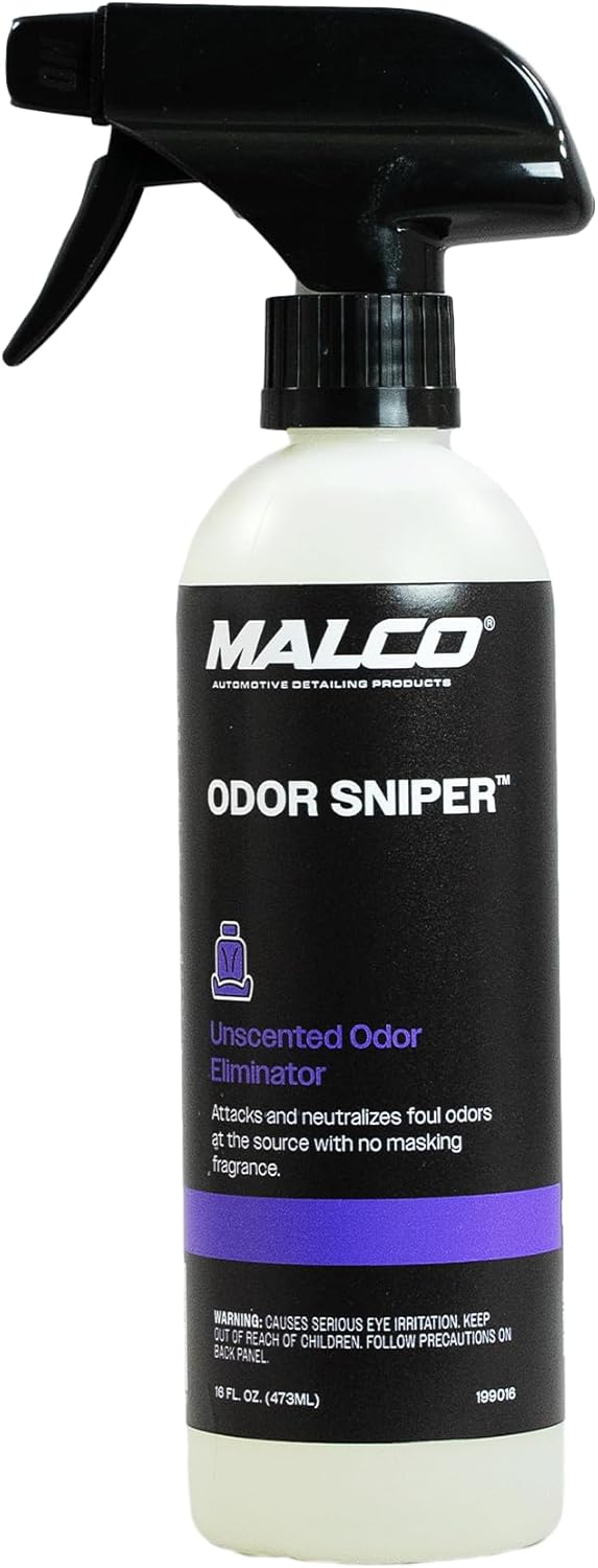 Malco Odor Sniper - Fragrance-Free Odor Eliminator for Car Interiors/Penetrates Odors at the Source/Chemically Neutralizes Foul Scents in Your Vehicle / 16 Oz. (199016)