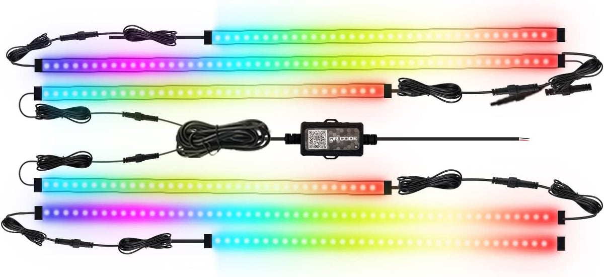 Car Underglow Lights Chasing Color, Upgraded Bluetooth Led Strip Light with Dream Color Chasing 212 Mode, Music Mode, DIY Mode, APP Control Underbody Strip Kit for Car, 35Inch & 47Inch, 6PC Pack