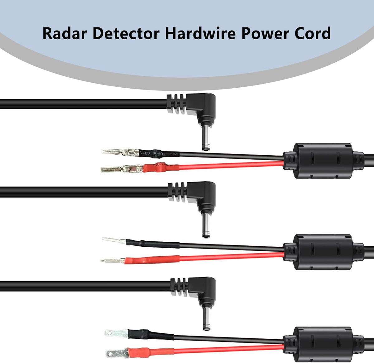 13.8" Radar Detector Hardwire Power Cord,Mirror Wire Plug Kit,for Escort Uniden Beltronics Whistler Cobra Valentine One Radar Detector Power Cord,with Magnetic Ring and Inline Fuse Holder,DC3.5