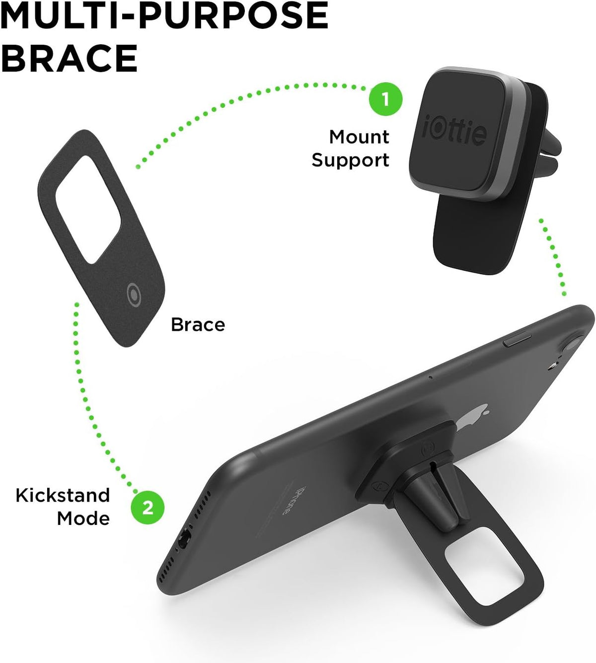 iOttie iTap Mini Magnetic Premium Air Vent Mount Holder for Easy Hands-Free Use, Secure Grip and 360-Degree Rotation for All Smartphones