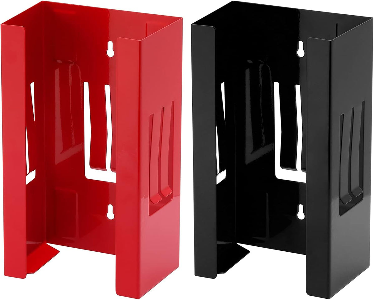 EMENTOL 2PCS Magnetic Glove/Tissue Dispenser Holder Set, Red and Black Glove Dispenser Wall Mount, Mount Onto Tool Box or in Workshops