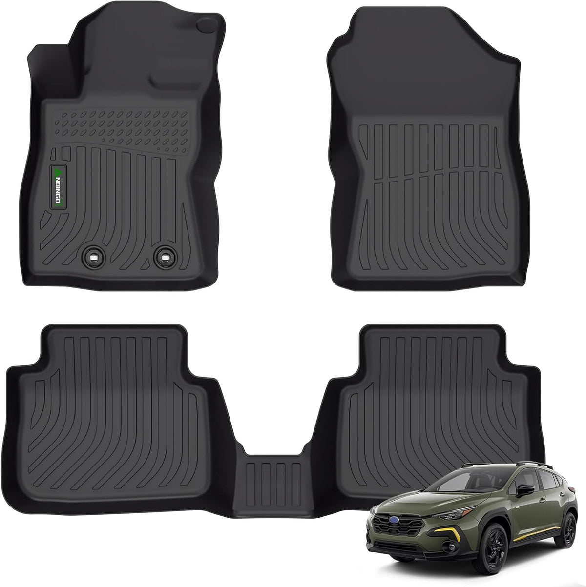 Floor Mats Custom for Subaru Crosstrek 2024 2025 & Subaru Impreza 2024 2025 All Weather Protection TPE Waterproof Non-Slip Car Floor Liners 1st & 2nd Row Set Accessories Black