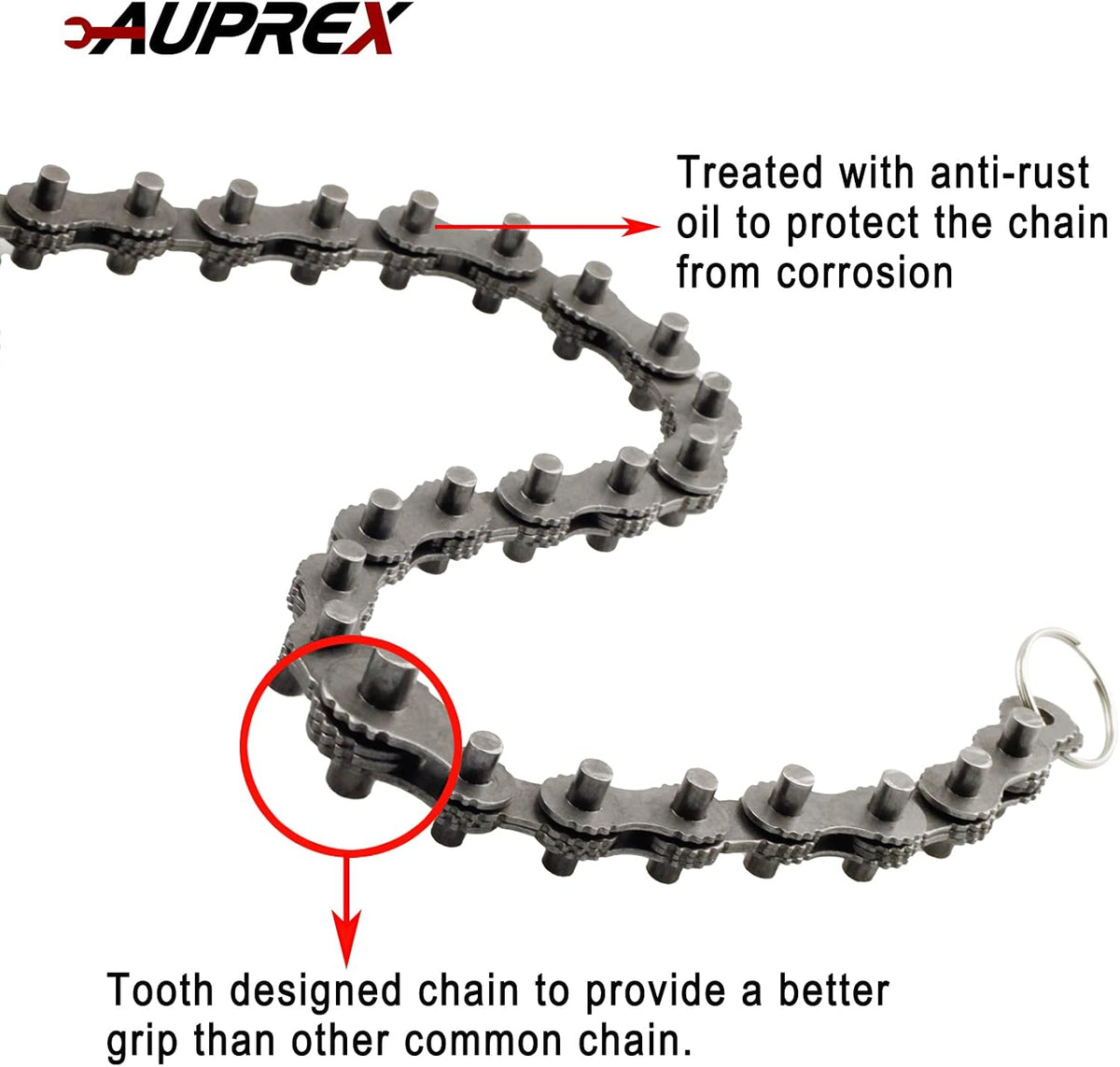 12 Inch Sturdy Carbon Steel Adjustable Heavy Duty Ratcheting Chain Oil Filter Wrench Reversible Chain Style Pipe Fitter With Multi-Purpose