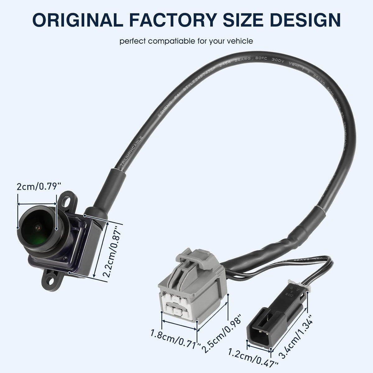 Rear View Assist Camera Compatible with Dodge Journey 2011-2020 Safety Parking Back Up Camera OE Replacement Part 56054158AB 56054158AC 56054158AD 56054158AE 56054158AF