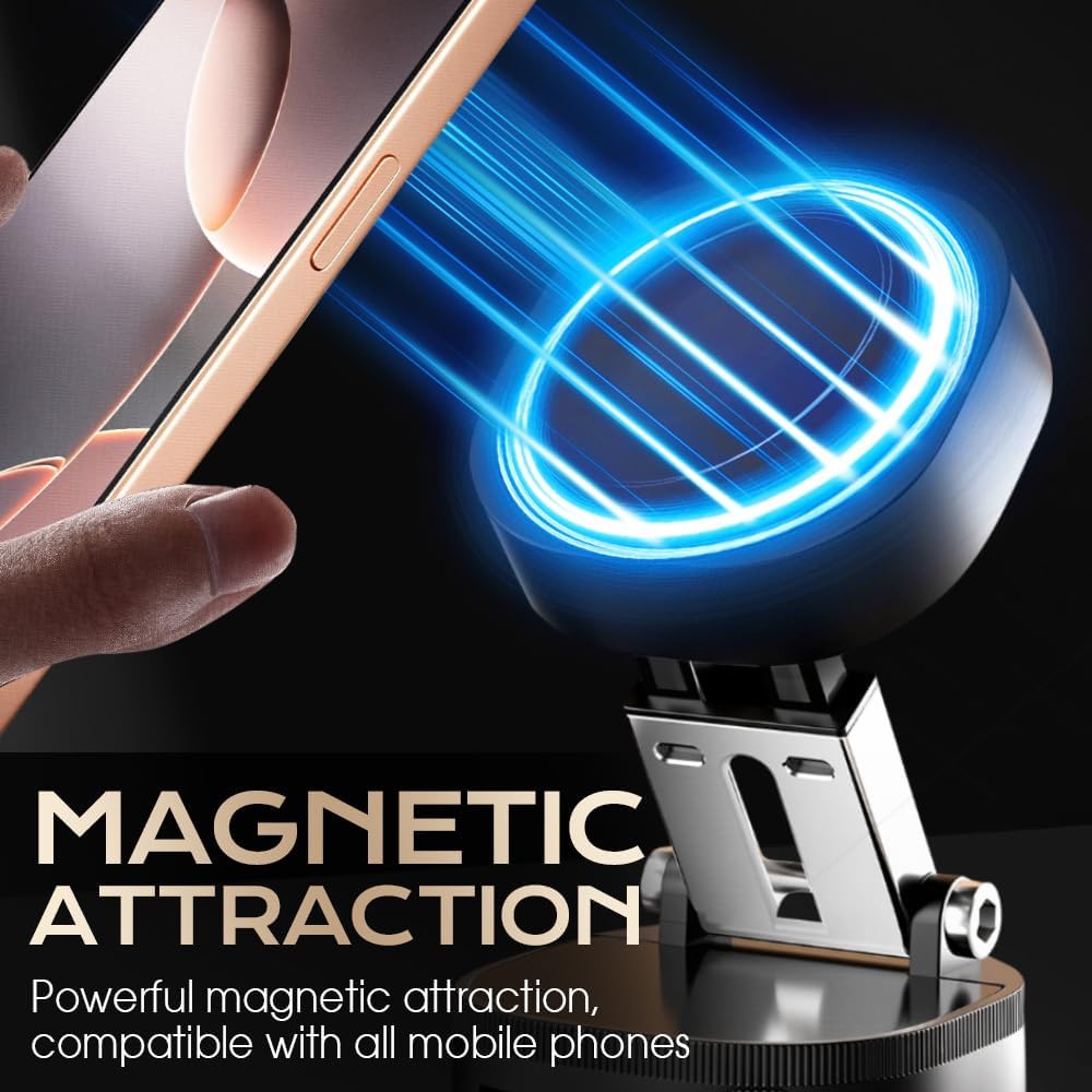 360° Adjustable Vacuum Magnetic Phone Holder,Upgraded Strong Suction Portable Magnetic Car Phone Stand,Universal Magnetic Phone Mount for Cars/Gyms/Indoor/Outdoor (White)
