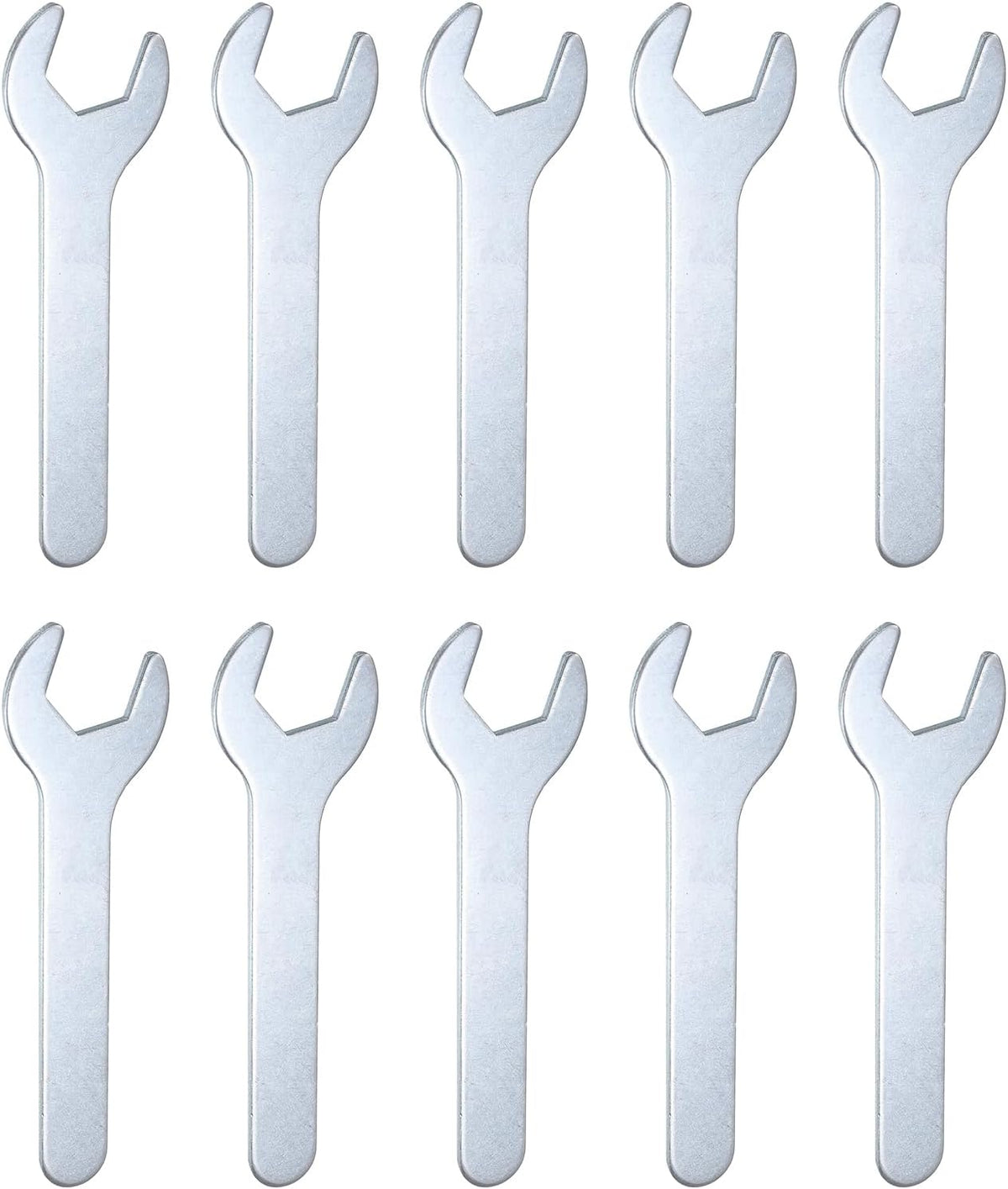 HARFINGTON 10pcs Small Wrench 20x126x2.8mm Metric U-Shaped Single Open Ended Spanner Super Thin Flat Head Galvanizing Wrench for Automotive Repair Furniture Assembly