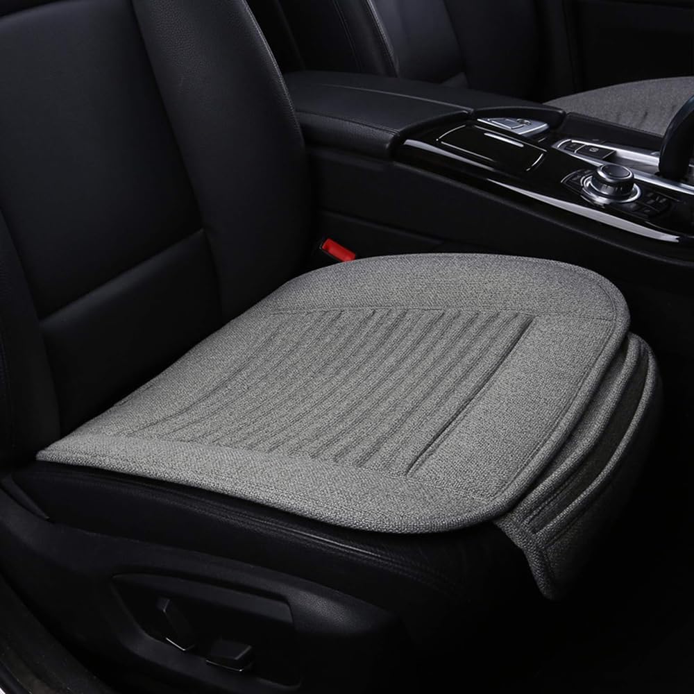 Car Seat Covers,Buckwheat Hulls Car Seat Cushion Covers Pad Mat,Ventilated Breathable Comfortable Interior Car Seat Protector, Anti-Skid Four Seasons General (1 Pack Gray)