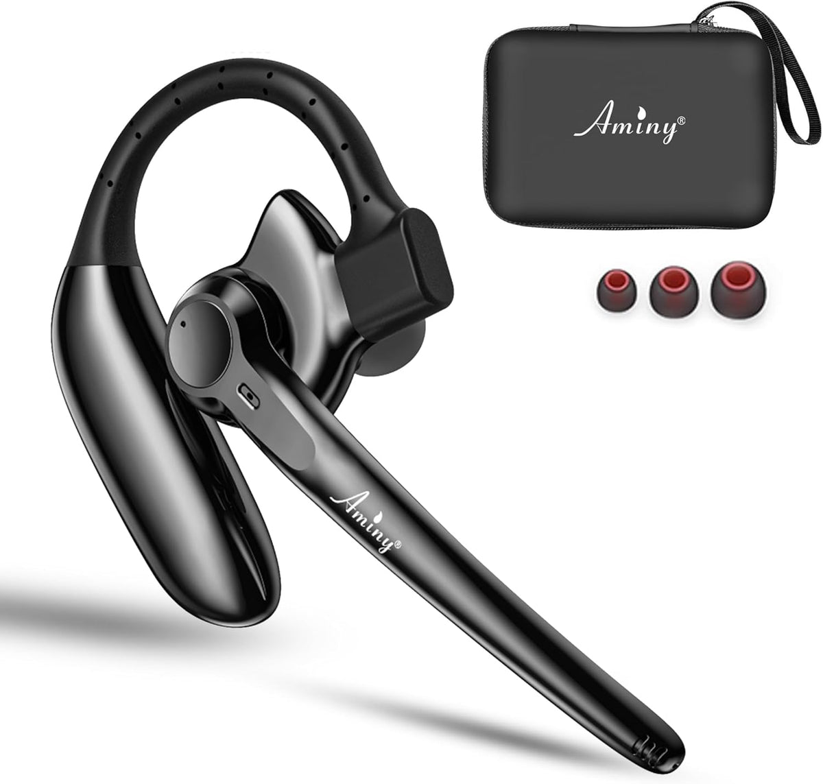Wireless Bluetooth Headset with AI Noise Cancelling, 30Hrs Talk Time & Ultra Comfort - Hands-Free Earphones for Truck Drivers, Office, Home (V5.3)
