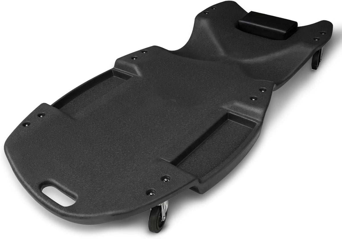 Magshion Mechanic Creeper with Padded Headrest and Dual Tool Tray, Rolling Garage Floor Creeper with 6 Wheels, Lightweight and Portable Automotive Creeper - 440 lbs Capacity (Black)