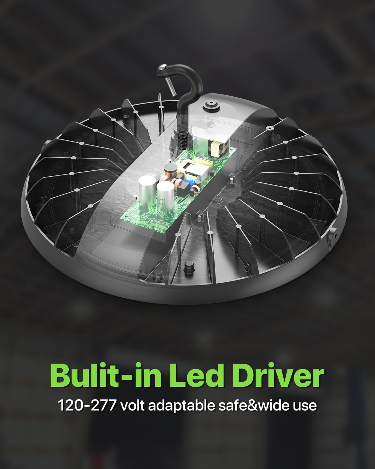 200W UFO LED High Bay Light 6-Pack 150LM/W 30,000LM Output Led Shop Lights 100-277V IP65 Waterproof Commercial Warehouse Lighting Fixture 5000K Daylight for Garage, Workshop, Factory, Gym