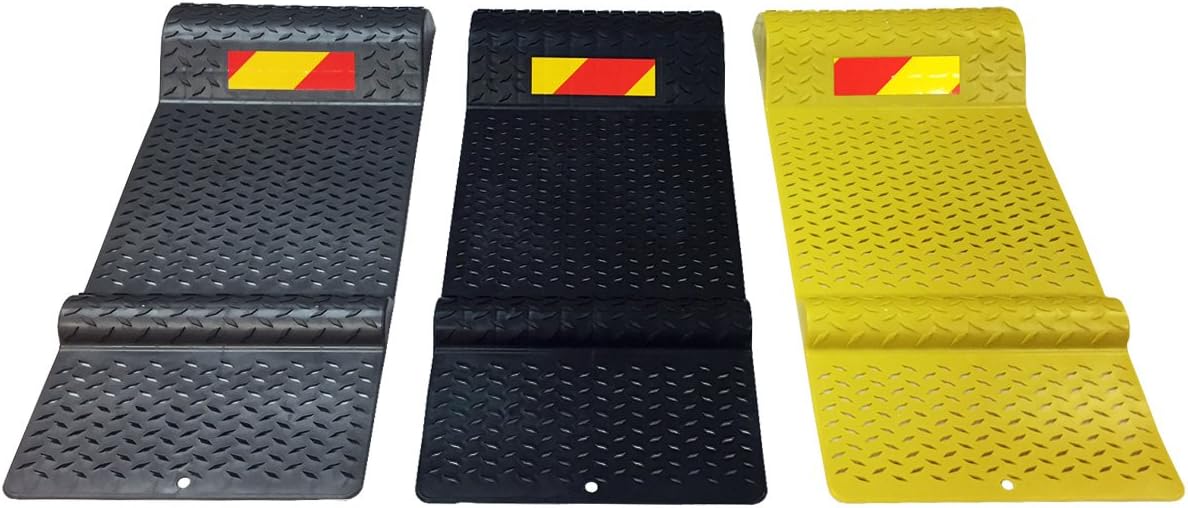 Electriduct Pack of 6 Plastic Parking Mat Guides for Garage Vehicles, Antiskid Car Safety Park Aid - Yellow
