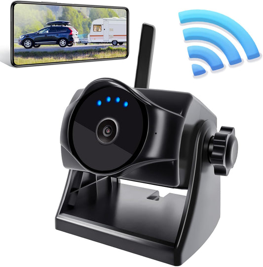 1080P Magnetic Wireless Backup Camera, WiFi Hitch Camera with Long-Lasting Battery,Night Vision,IP69K, Easy Installation for RVs, Trucks, Trailers, Compatible with iPhone,iPad, Android Devices