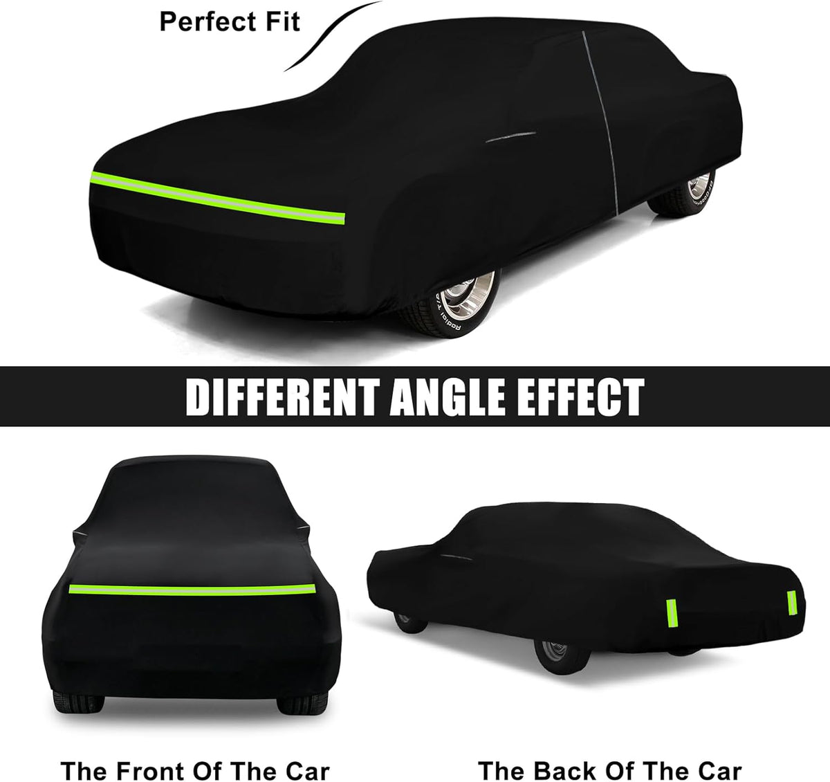 Waterproof Car Cover Compatible with Chevrolet Camaro 1967-1973, Oxford Black All Weather Classic Car Covers with Inner Cotton for Snow Rain Paint Protection(RS/SS/Z28)