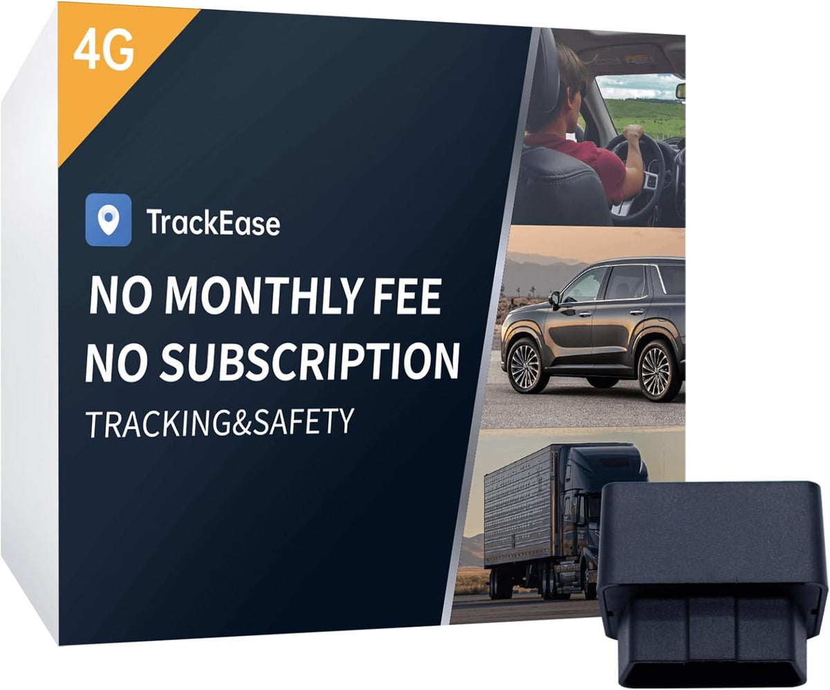 GPS Tracker for Vehicles No Monthly Fee, No Subscription, Real-Time Tracking, 4G SIM and Data Included, Trip History, GeoFence, Speeding Alerts, OBD