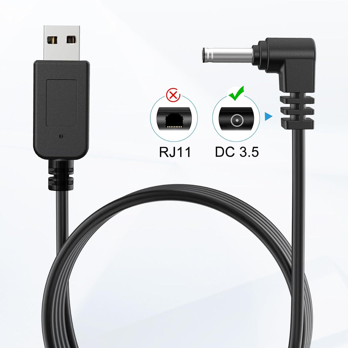 Radar Detector Cable, USB to DC3.5 Plug Cord,Replacement Radar Detectors Power Cable for Cobr RAD 350 380 450 480i Uniden DFR1 DFR3 DFR5 Whistler Radenso Pro M Radar Detector (DC3.5-3.3FT)