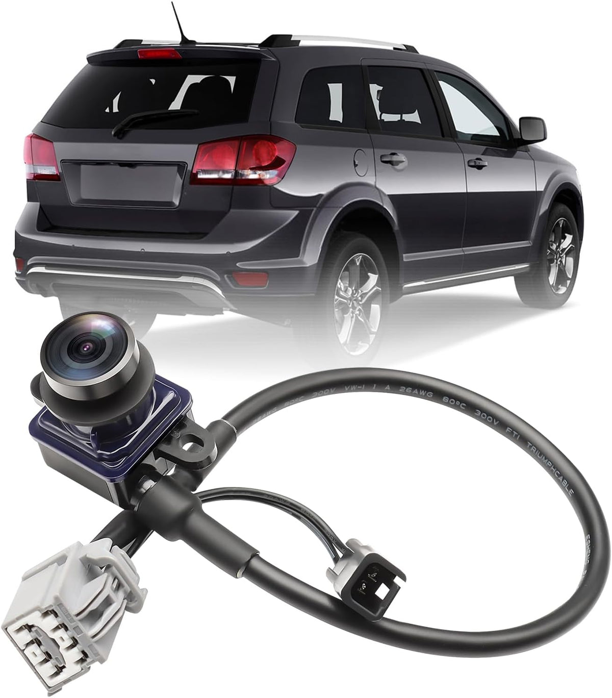 Rear View Backup Camera Compatible with Dodge Journey 2011-2020 Park Assist Camera Replaces# 56054158AB 56054158AC 56054158AD 56054158AE 56054158AF