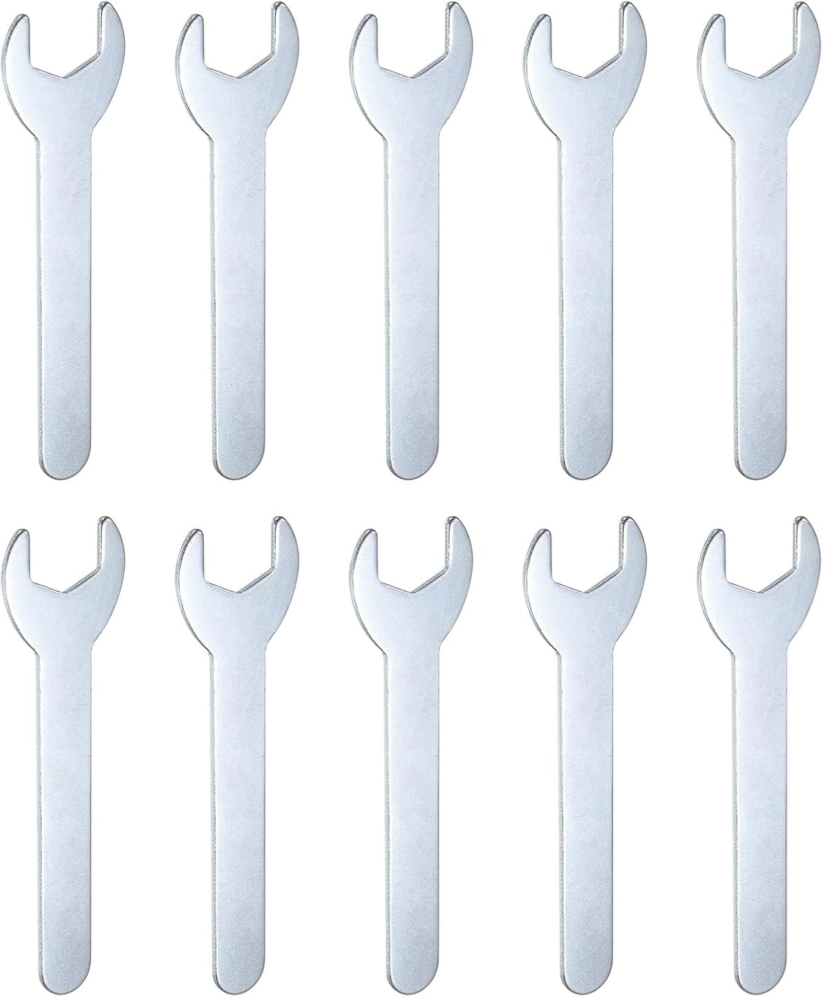 HARFINGTON 10pcs Small Wrench 17x108x2mm Metric U-Shaped Single Open Ended Spanner Super Thin Flat Head Galvanizing Wrench for Automotive Repair Furniture Assembly