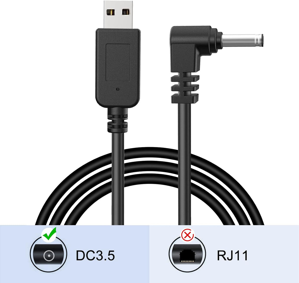 Radar Detector Cable, USB to DC3.5 Plug Cable,for Cobra Whistler Escort Valentine One Uniden Beltronics Radar Detector,Replacement Power Cable for Radar Detectors (DC3.5-3.3ft)
