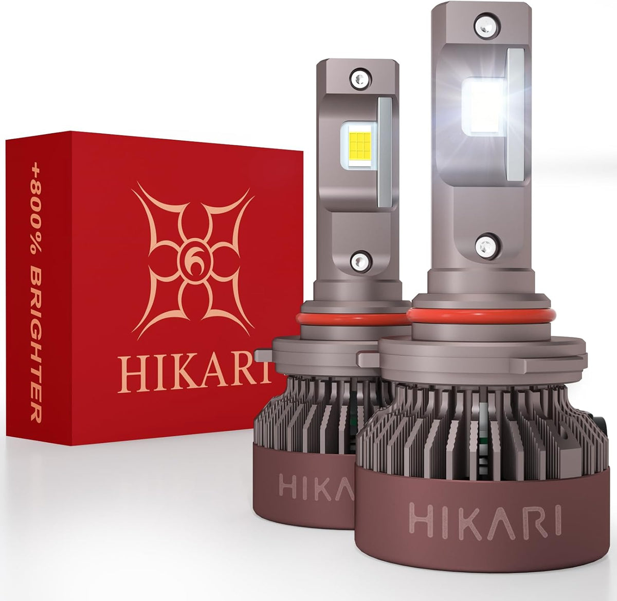 HIKARI WINGS 9005 Fog Light, 40000LM Pure White 6000K HB3 Bulbs, Plug & Play IP68 Waterproof Pack of 2, 9145, 9140 Foglight