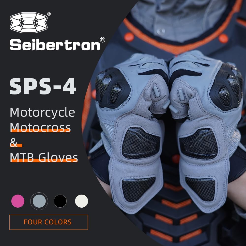 Seibertron SPS Series Touchscreen Motorcycle Motocross BMX ATV MTB Bicycle Cycling Full or Half Finger Gloves Adult and Youth