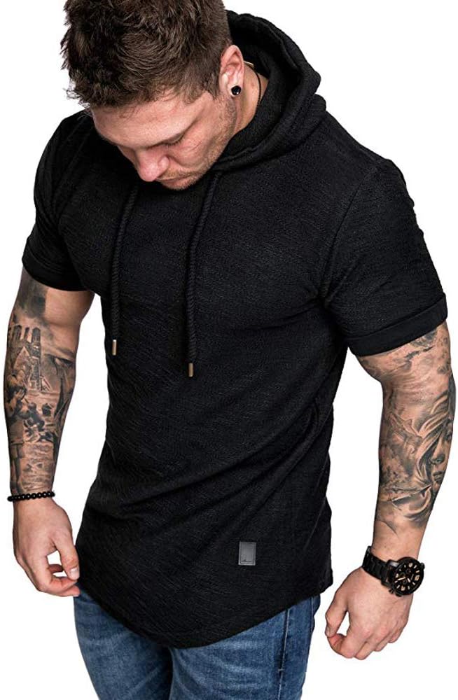 Lexiart Mens Fashion Athletic Hoodies Sport Sweatshirt Solid Color Fleece Pullover